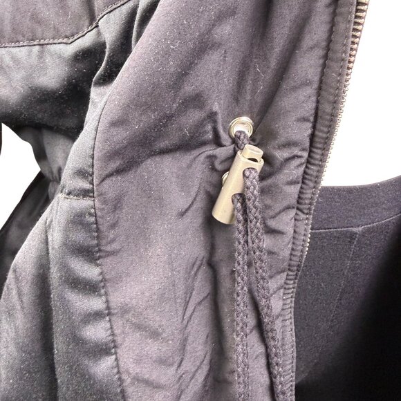 Bogner Womens Black Nylon Embroidered Hooded Jacket Stylish Winter Coat Size 12 - Picture 13 of 16